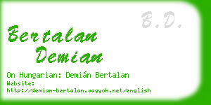bertalan demian business card